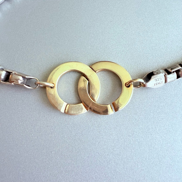 Box Chain 5.5mm 925 Sterling Silver Interlocking Circles Fine Necklace I… - Picture 4 of 6